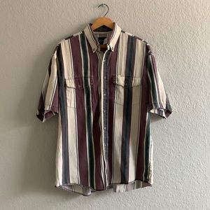Vintage Wrangler Casual Button Down Striped Shirt